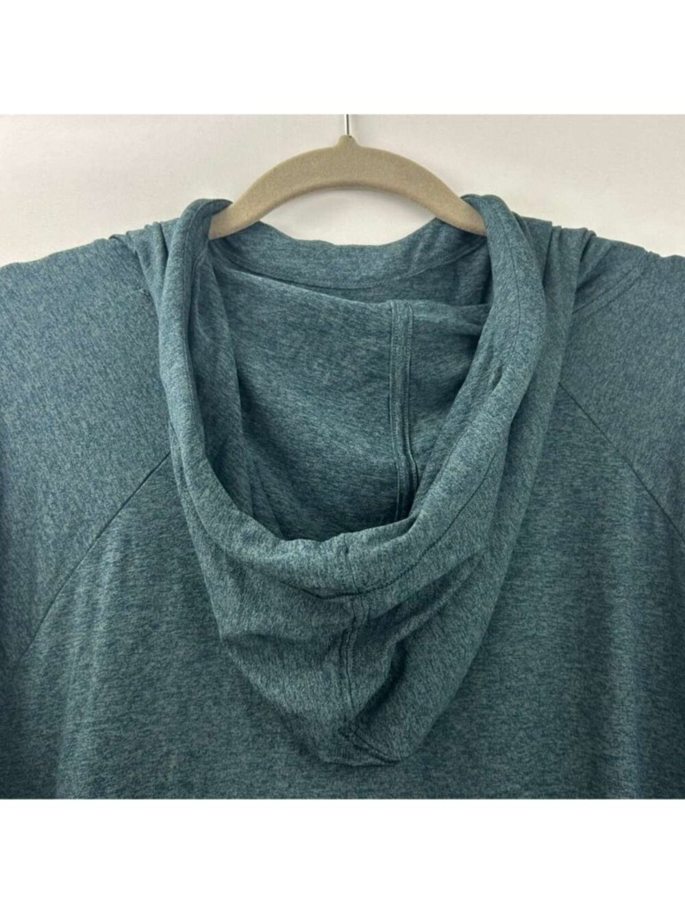 Athleta Uptempo Hoodie Sweatshirt Womens 1X Heather Teal Long Sleeve Thumbholes - Picture 10 of 16